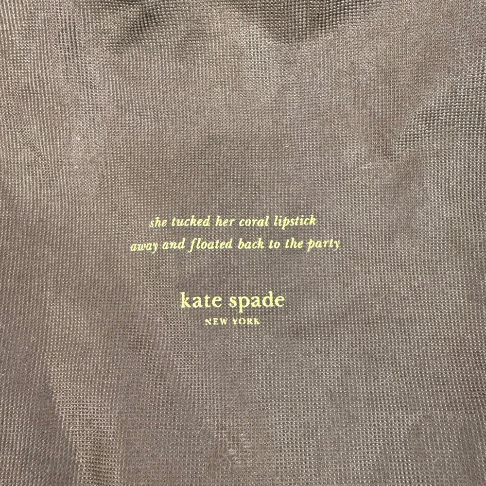 Kate Spade Black Drawstring Duster Bag Quote 11x13 - Picture 2 of 4